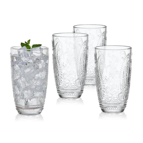 Set Of 8 Drinking Glasses Vintage Clear 12 Oz Water Highball Tall Bar Party  New