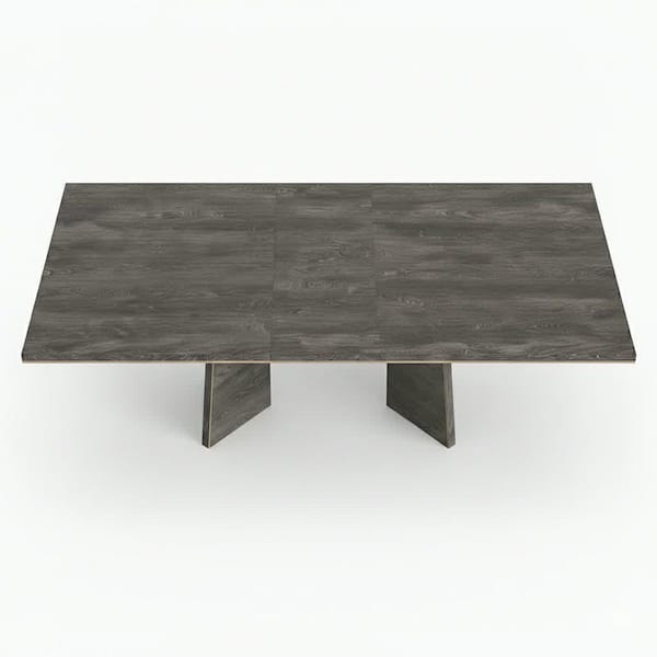 Acme Furniture Holden Gray Wood 71-89 in. Double Pedestal Base
