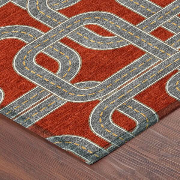Chantille Machine Washable Indoor/Outdoor Abstract ACN2764 Red 9 ft. x 12 ft. Area Rug