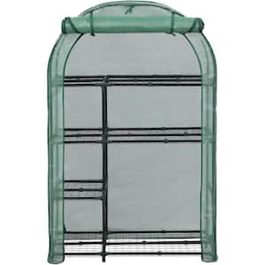17.3 in. W x 39.4 in. D x 62.6 in. H Pop-Up Gardening Greenhouse with 4-Tier Rack Shelves in Green
