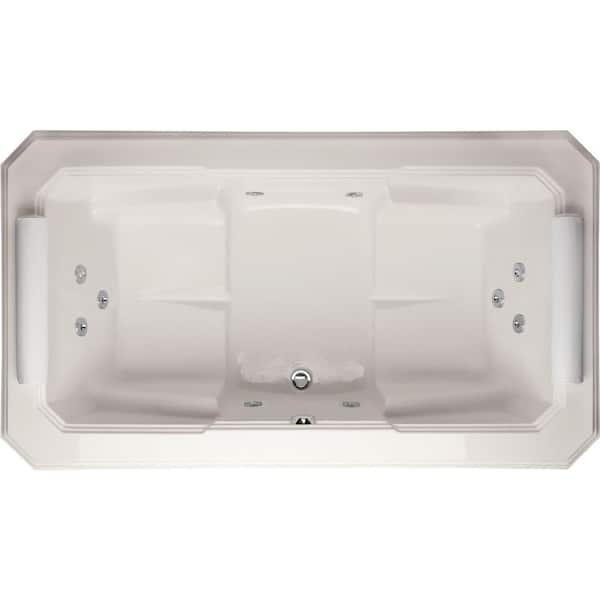 Hydro Systems Mystique 78 in. x 44 in. Acrylic Rectangular Drop-In Infusion Microbubble Bathtub with Center Drain in White