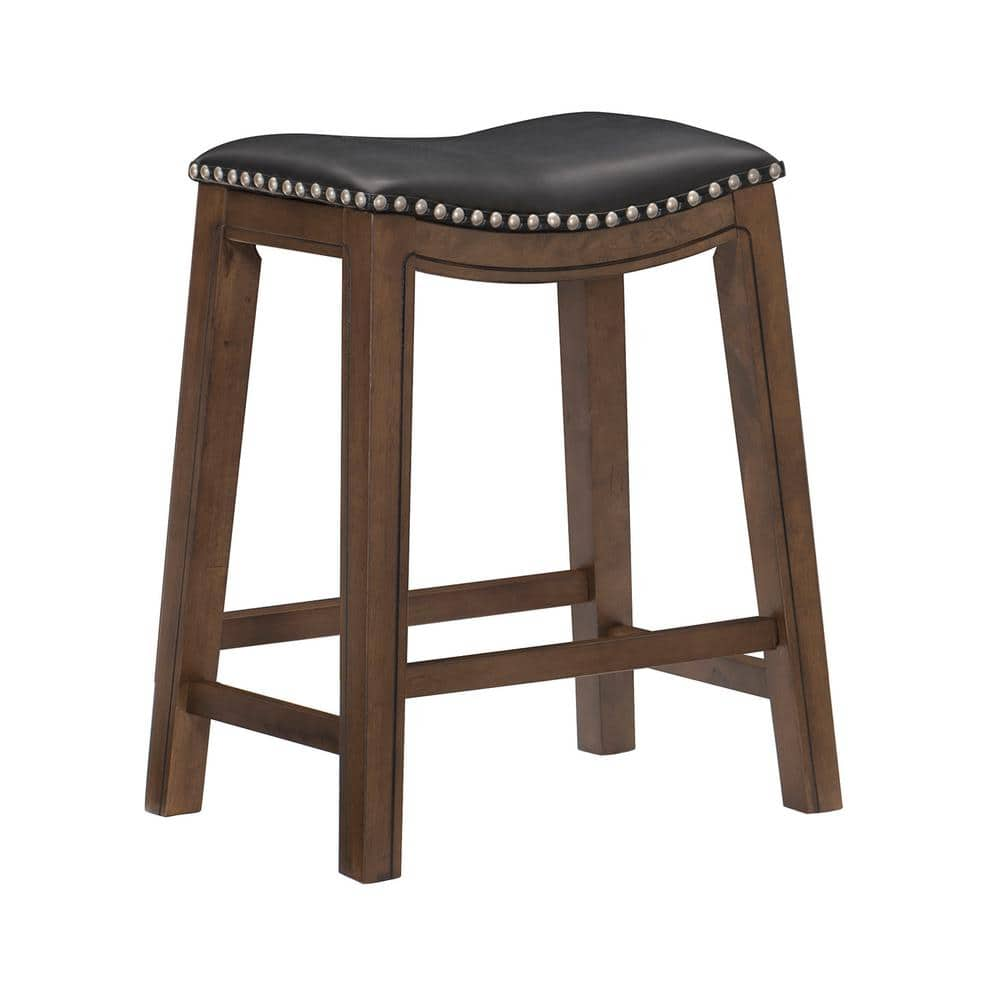 Homelegance 24 In Black Counter Height Wooden Bar Stool Saddle Seat   Black Homelegance Bar Stools 5682blk 24 64 1000 