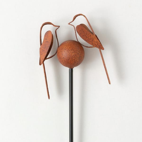 35 in. Copper Chickadee Garden Stake
