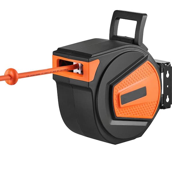 Retractable Air Hose Reel, 3/8 in. x 50 ft. Hybrid Air Hose Max 300PSI, Air Compressor Hose Reel, 180° Swivel Mount