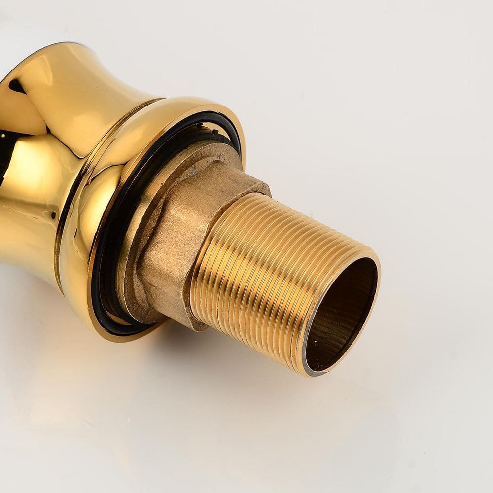 White and Gold Swan Single Hole Single-Handle Bathroom Faucet