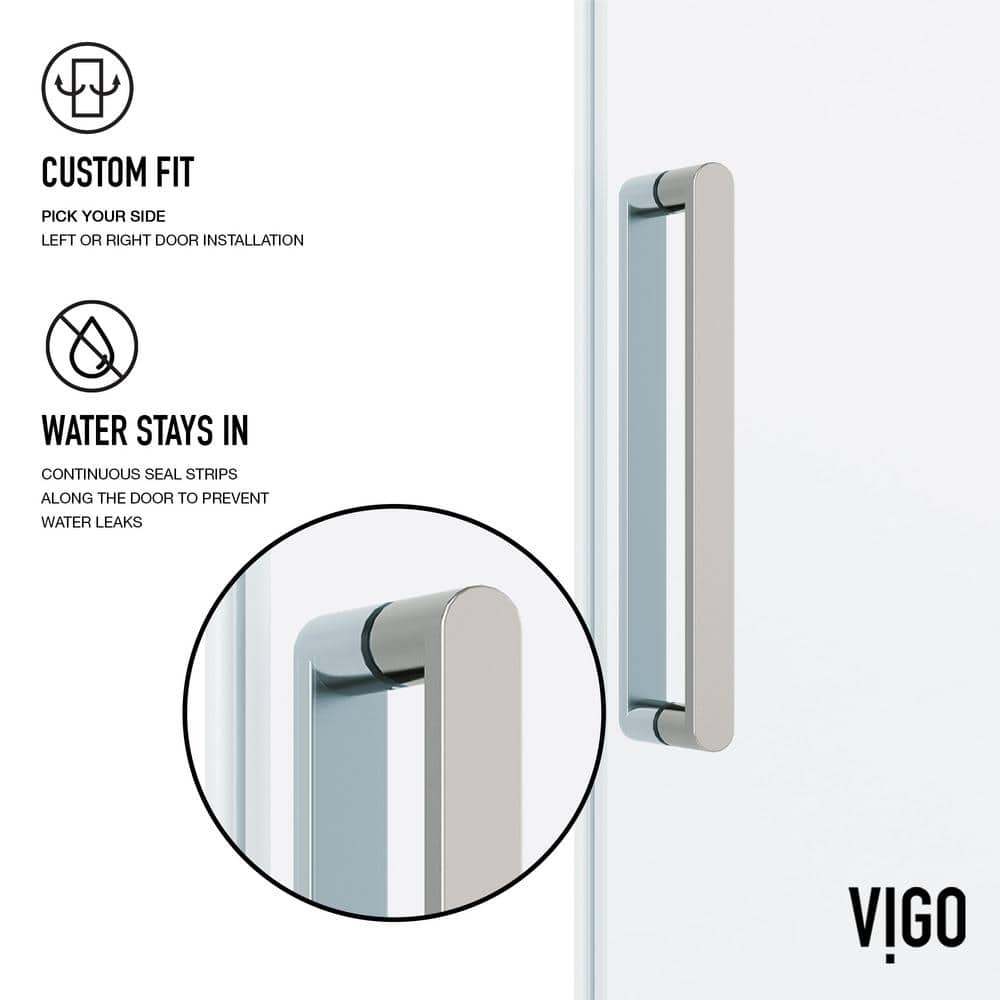 Elan 68-72" Stainless Steel Frameless Sliding Shower Door with Clear Glass
