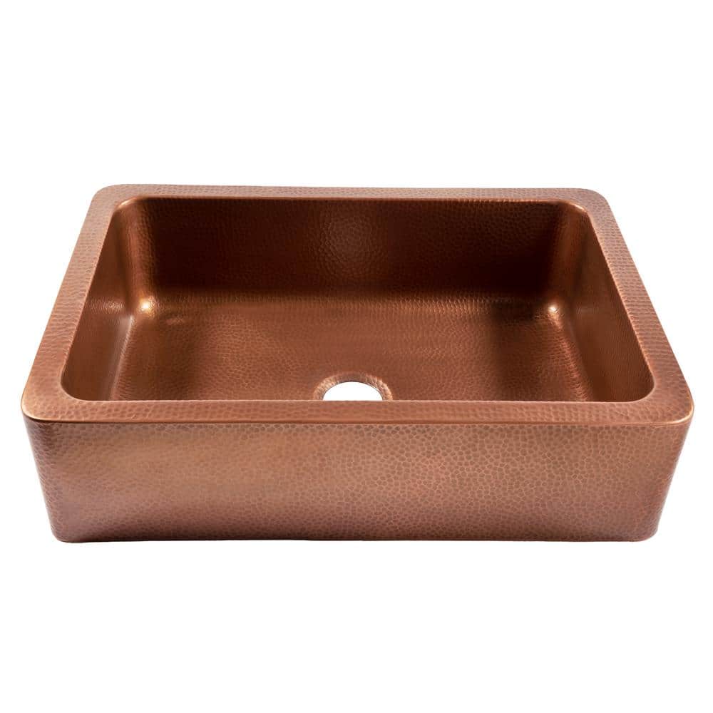 Adams 33" Antique Copper Farmhouse Apron Front Sink
