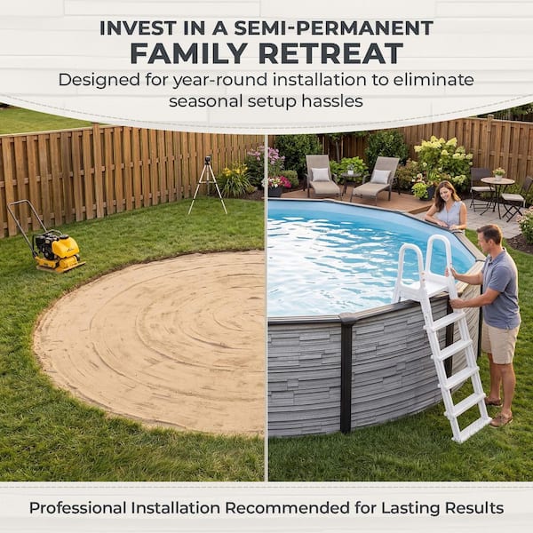 Blue Wave Montilla 18 ft. Round 52 in. Deep Above Ground Pool