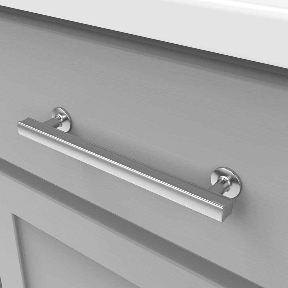 Chrome 6-5/16" Modern Matte Cabinet Bar Pull