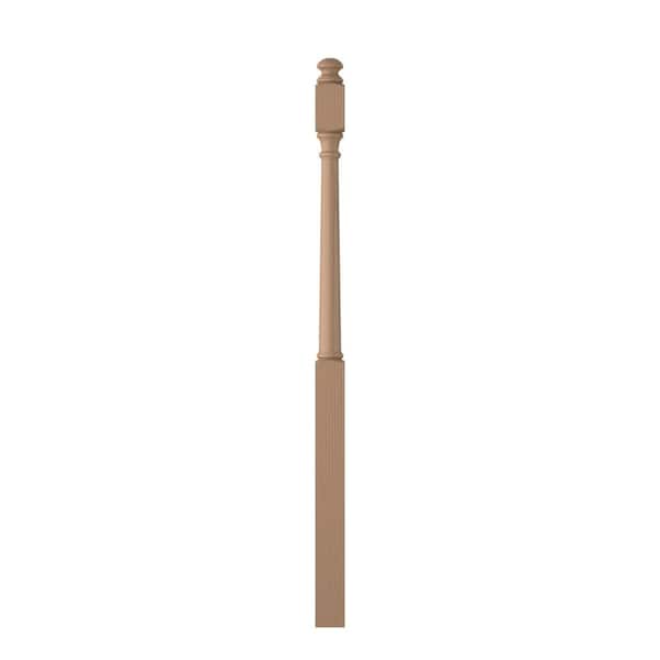 L. J. SMITH STAIR SYSTEMS 3 in. D x 3 in. W x 57.625 in. L Unfinished Poplar Wood Long Utility Mushroom Top Newel