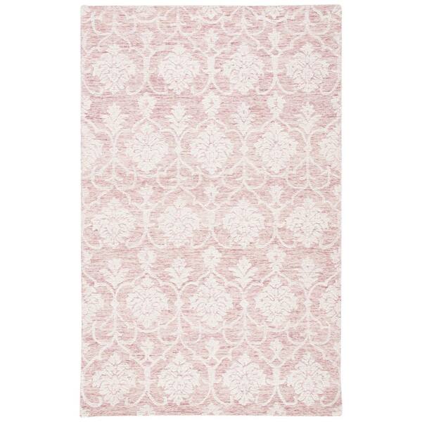 4'x6' Solid Area Rug Light Pink/Ivory - Safavieh