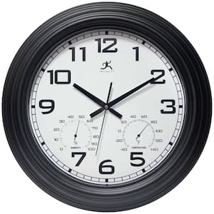 Classique Black Wall Clock with Hygrometer & Thermometer