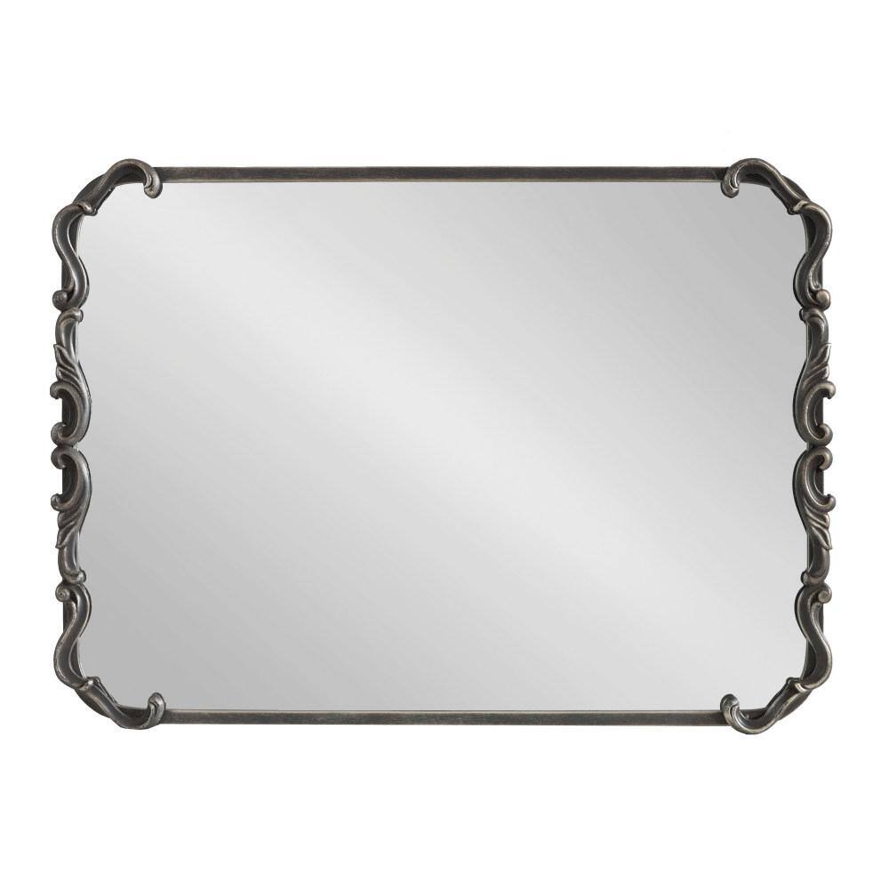 Brazelton 20"x27" Ornate Black Rectangular Wall Mirror