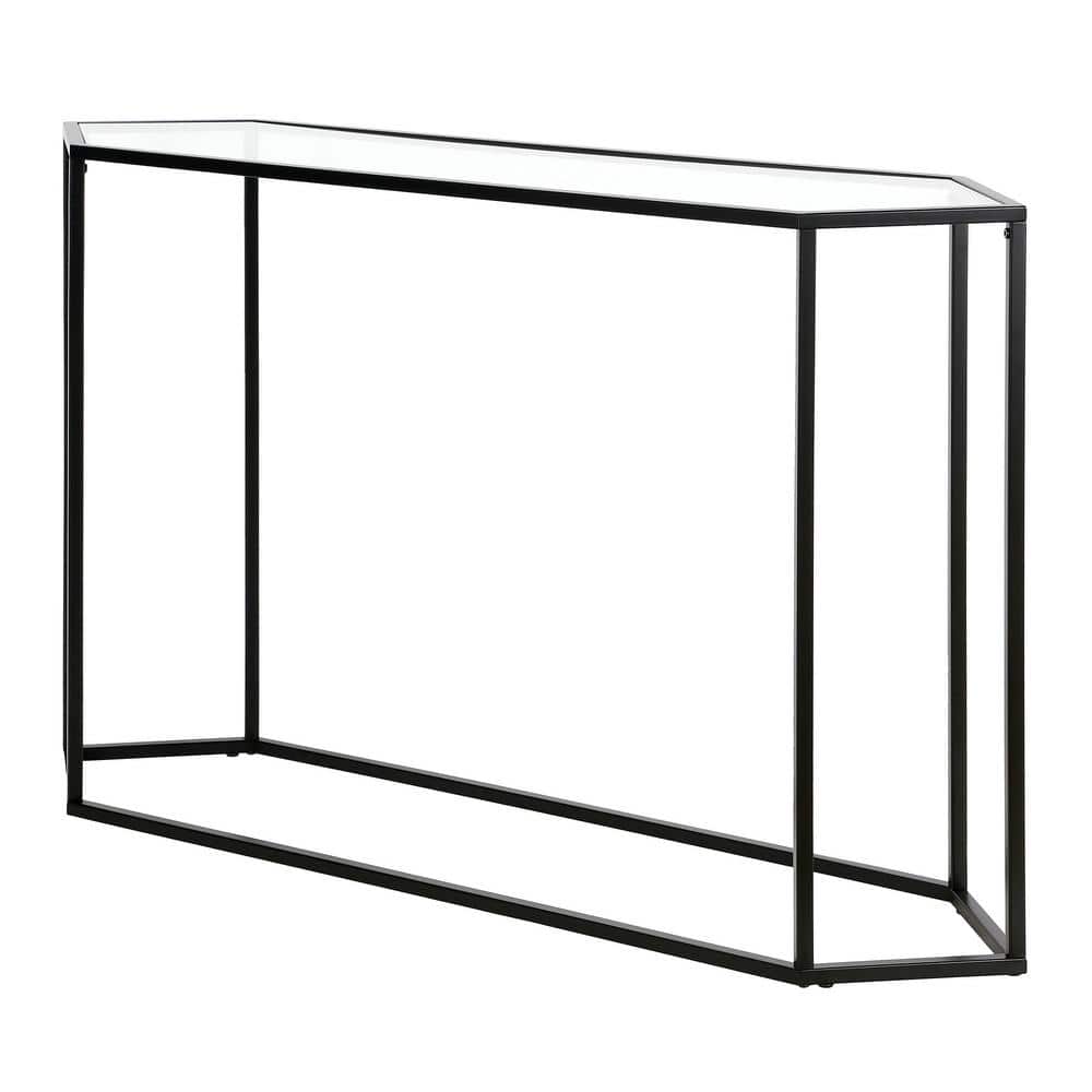 Blackened Bronze Hexagonal Glass Hallway Table