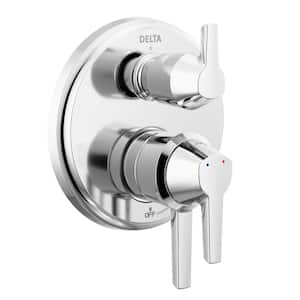 Galeon 2-Handle Wall Mount Diverter Trim Kit with 3-Setting Integrated in Lumicoat Chrome (Valve Not Included)