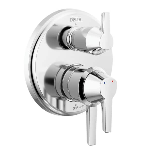 Delta Galeon 2-Handle Wall Mount Diverter Trim Kit with 3-Setting Integrated in Lumicoat Chrome (Valve Not Included)