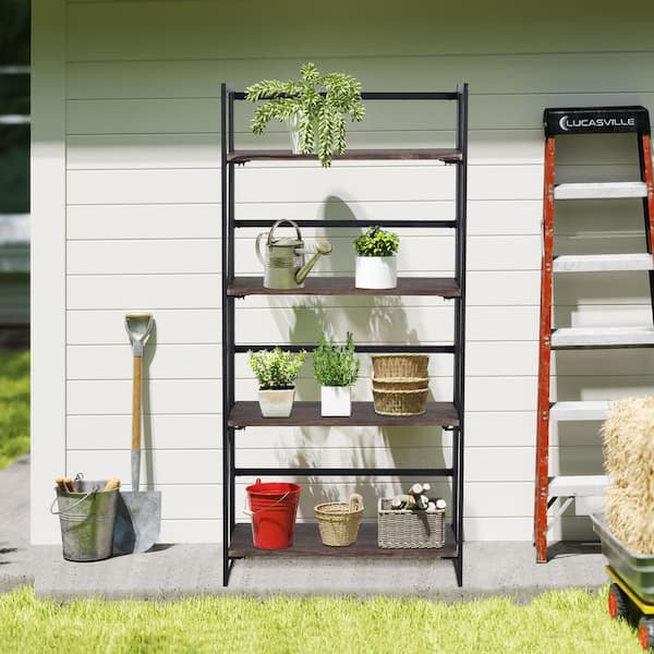 Homy Casa BACKERT 46 in. H 4-Tier Folding Bookshelf with No
