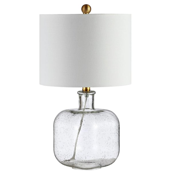 SAFAVIEH Armena 21.5 in. Clear/Brass Gold Table Lamp