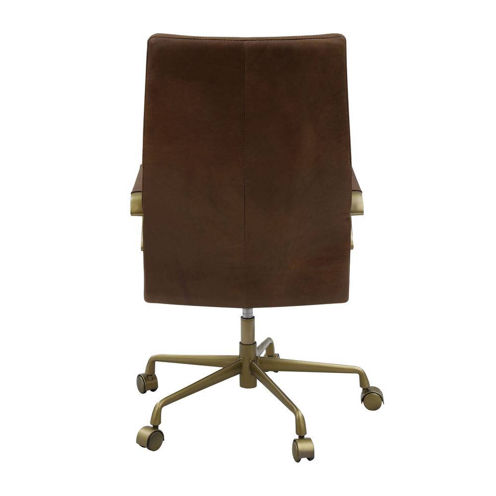 Saturn Leather Swivel Executive Chair with Gold Frame