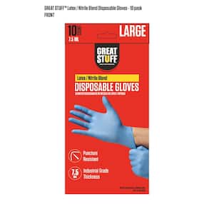 Disposable Large Latex Gloves in Blue (10-Pack)