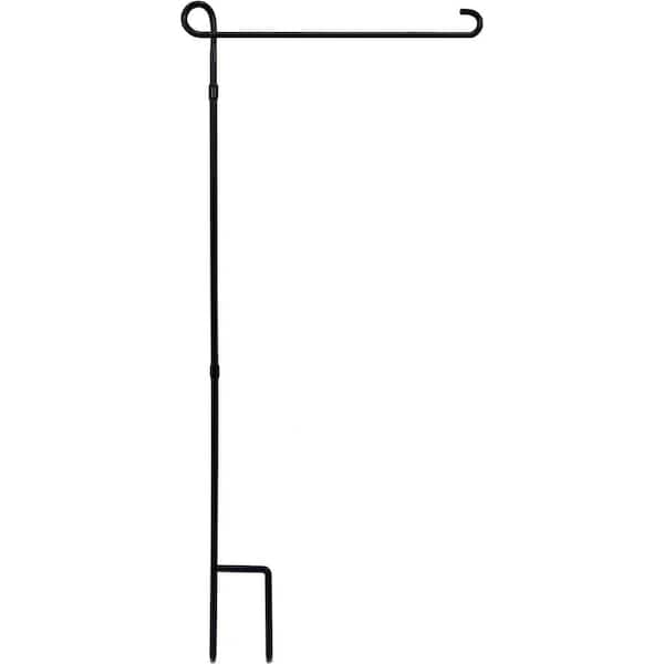 2.8 ft. Garden Flag Stand Holder Weatherproof Powder-Coated Metal Flagpole with Stopper Clip for Outdoor Seasonal Flags