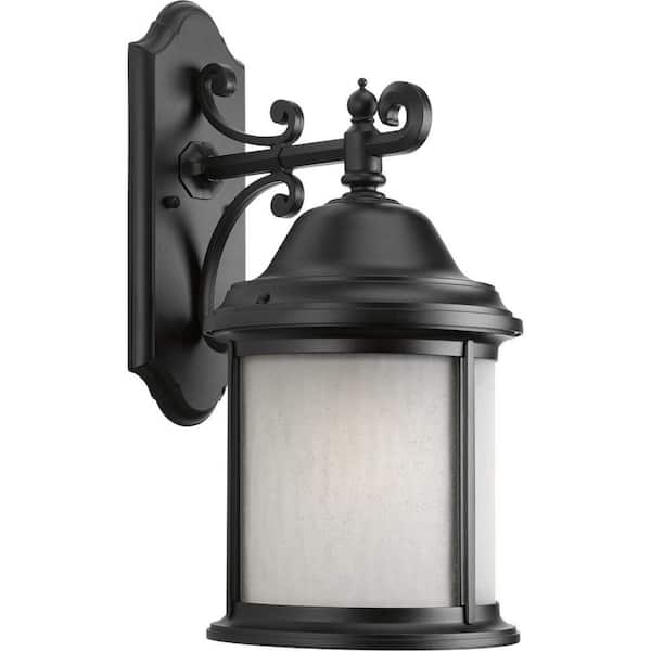 Progress Lighting Ashmore Collection 1-Light Textured Black Fluorescent 20.5 in. Outdoor Wall Lantern Sconce