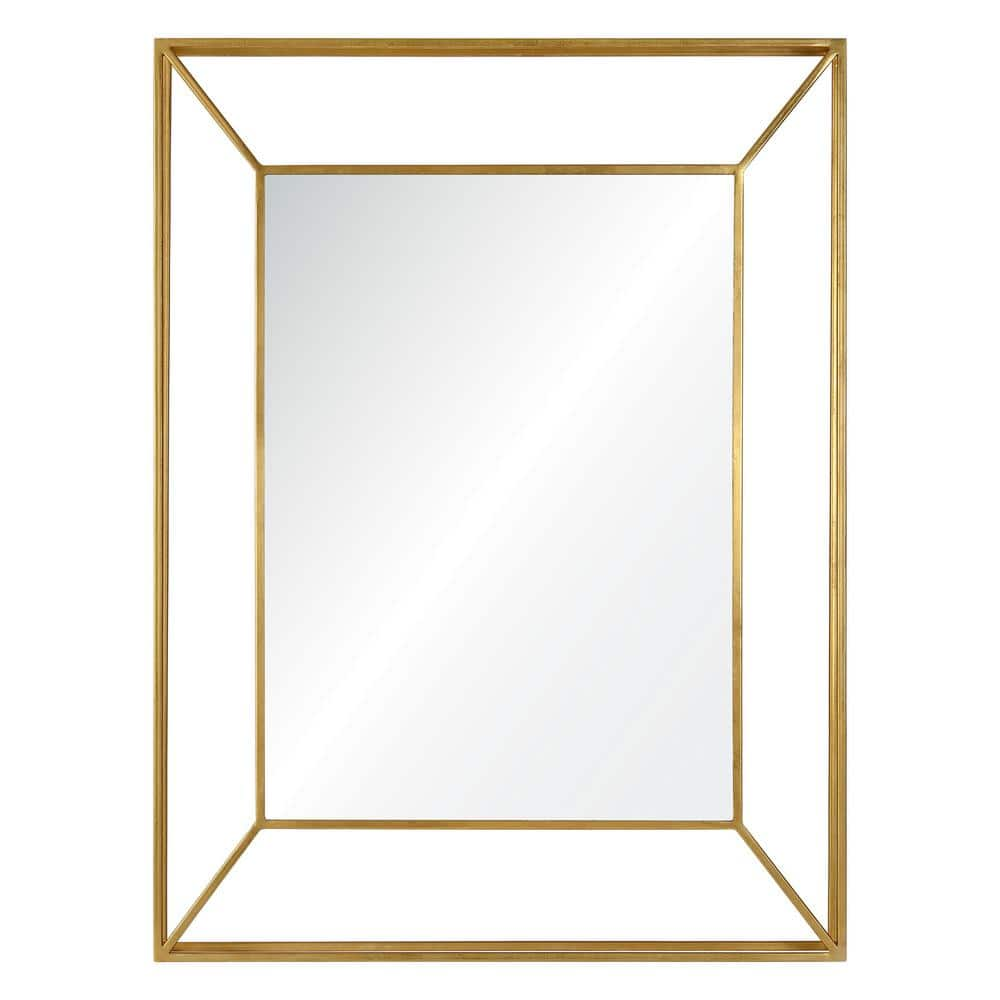 NOTRE DAME DESIGN Medium Rectangle Gold Modern Mirror (40 in. H x 30 in ...