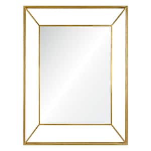 Medium Rectangle Gold Modern Mirror (40 in. H x 30 in. W)