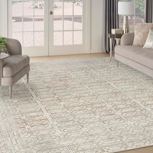Desire Ivory Beige 9 ft. x 12 ft. Abstract Contemporary Area Rug
