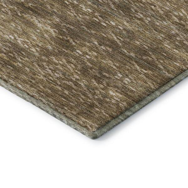 Mayfield Premium Machine Washable Abstract AMF2150 Chocolate 8 ft. x 8 ft. Round Rug