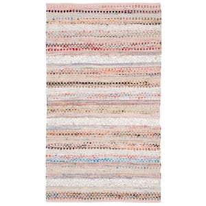 Montauk Pink/Multi Doormat 3 ft. x 5 ft. Striped Distressed Area Rug