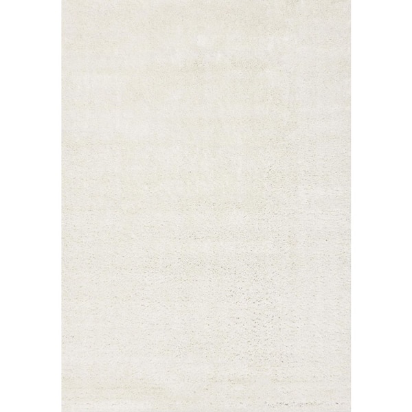 Cream 5 ft. x 8 ft. Woven Solid Color Rectangle Indoor Area Rug