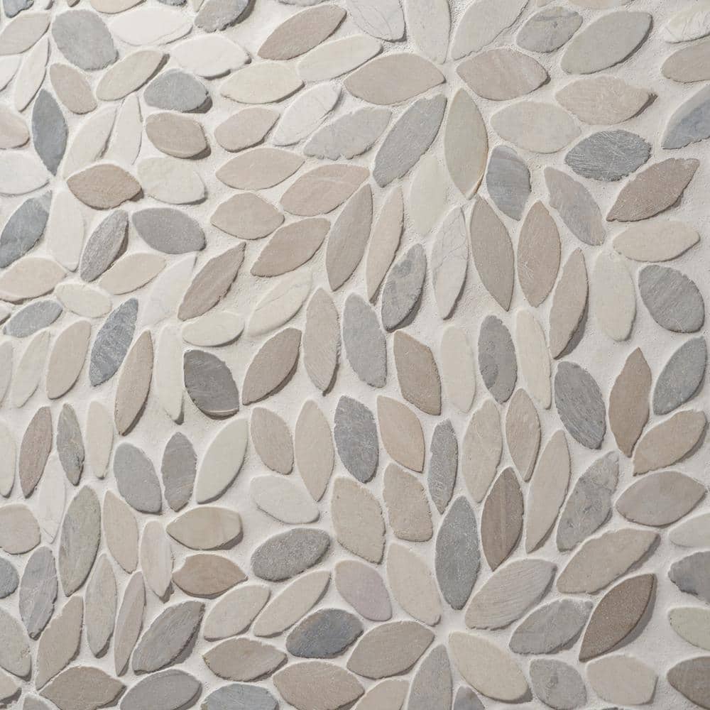 Picturesque Flower 11.81 in. x 11.81 in. Natural Stone Floor and Wall Mosaic Tile (0.97 Sq. Ft. / Each)