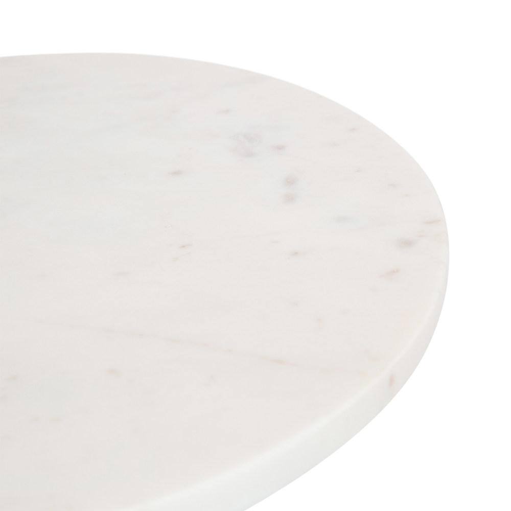 White Marble and Gold Round Drink Table, 10 x 22