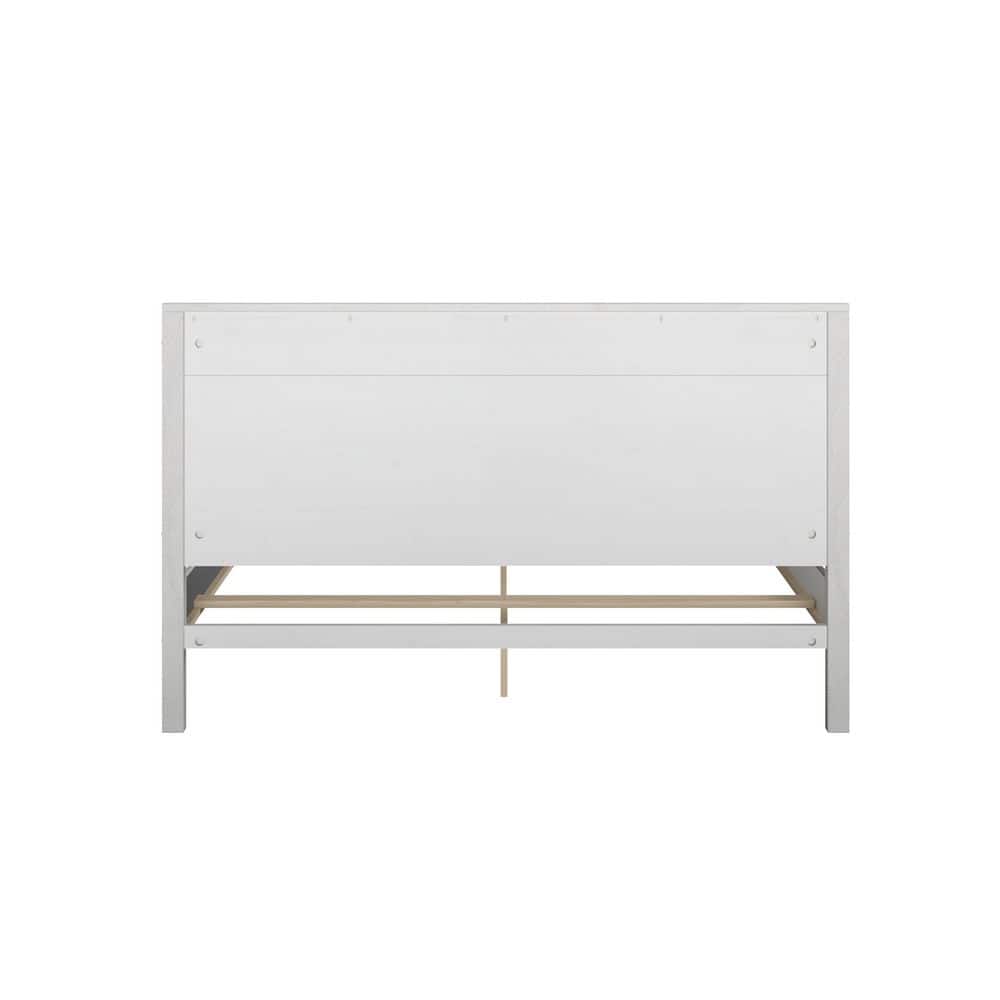 Hampton King Size Coastal White Pine Wood Bed
