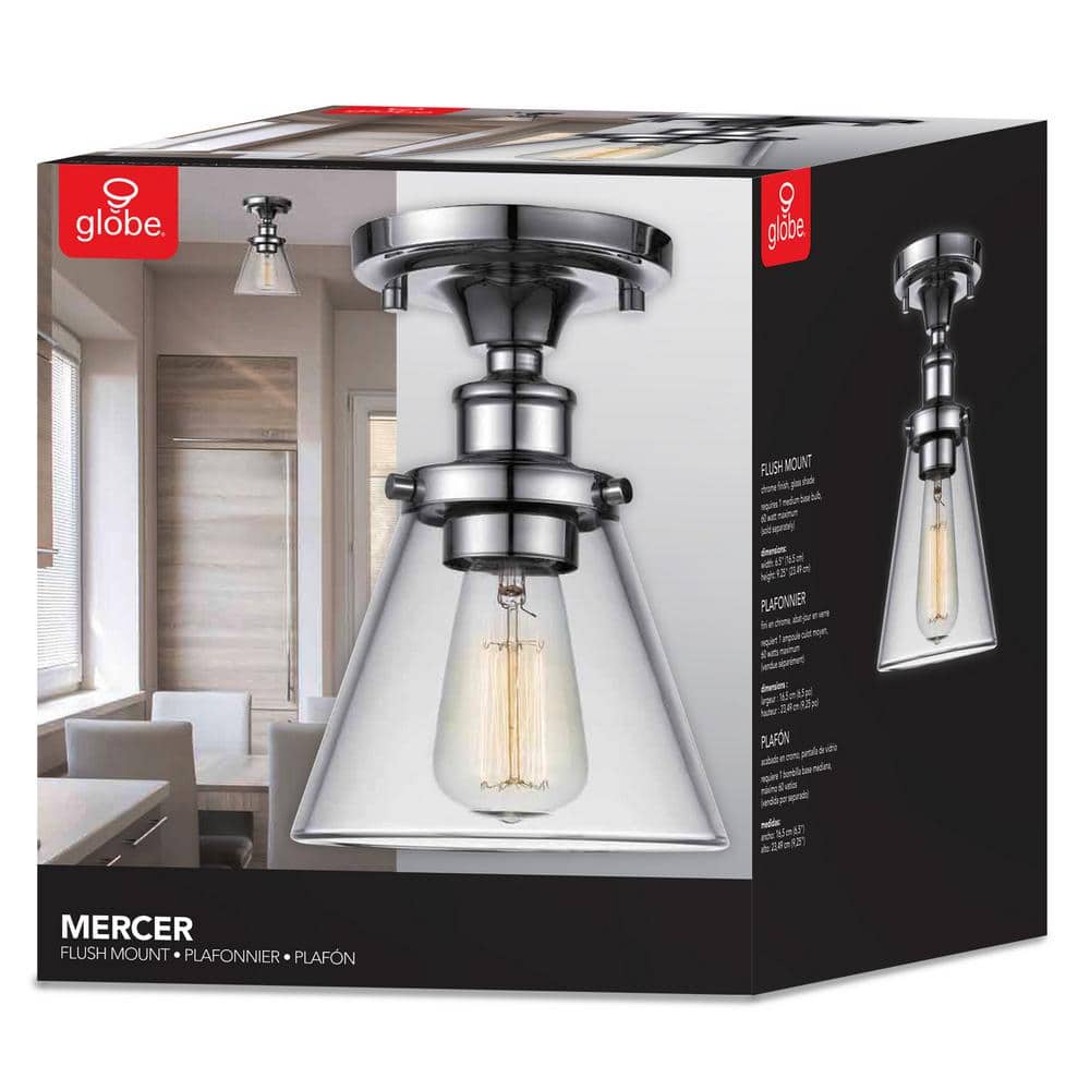 Vintage Inspired Chrome Finish Flush Mount LED Ceiling Light