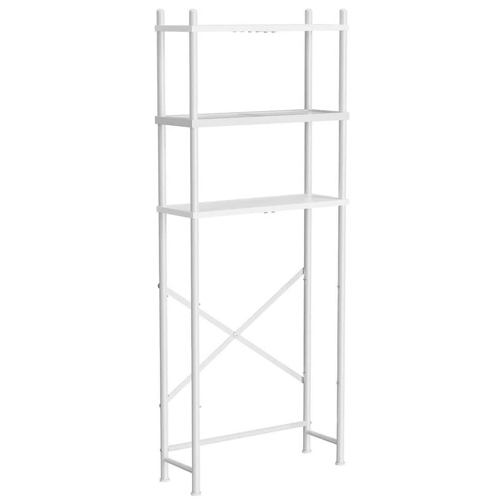 1-Piece Engineered Wood and Metal Over the Toilet Storage, 3-Tier Over Toilet Bathroom Organizer, Easy Assembly in White price history on PriceWatchPro