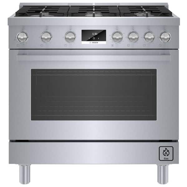 800 Series 36 in. 3.5 cu. ft. Industrial Style Gas Range with 6-Burners in Stainless Steel