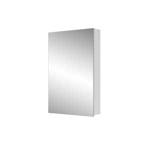 20 in. W x 30 in. H Rectangular Recessed/Surface Mount Beveled Single Mirror Bathroom Medicine Cabinet,White