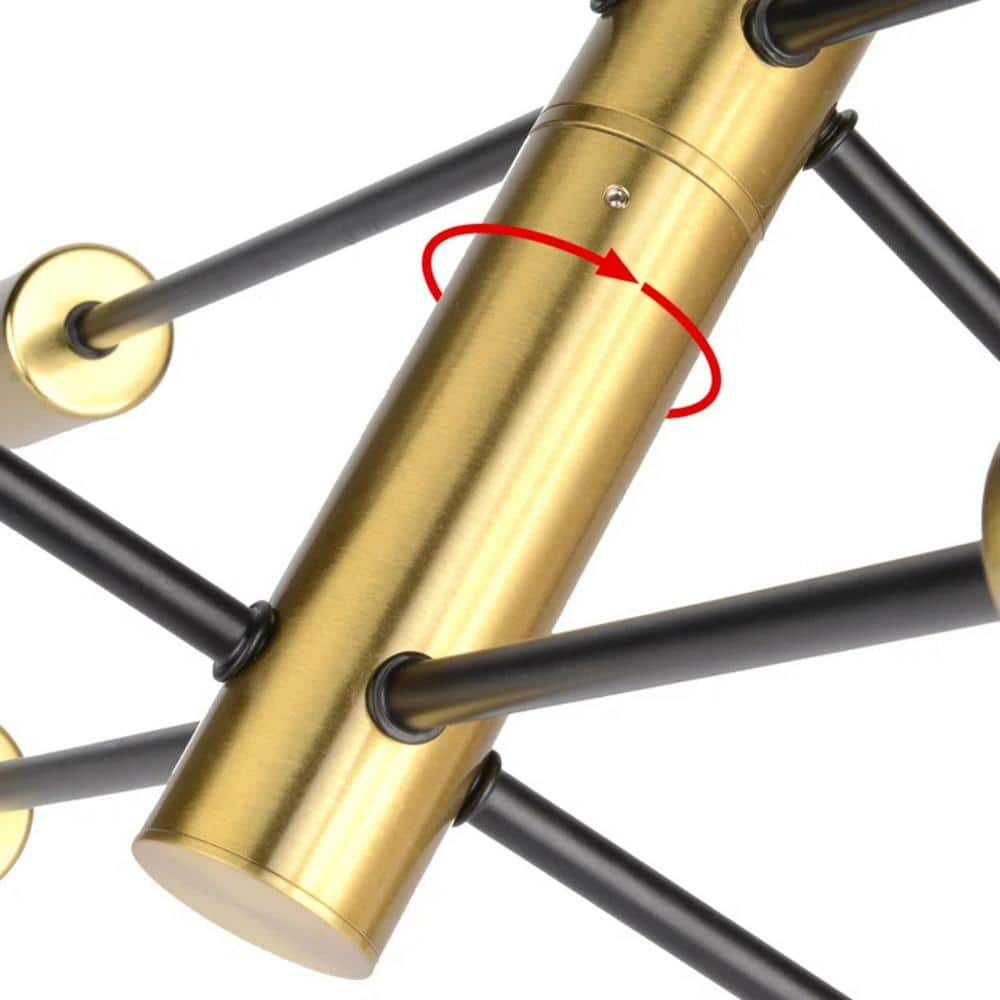 Gold and Black Metal 8-Light Sputnik Chandelier