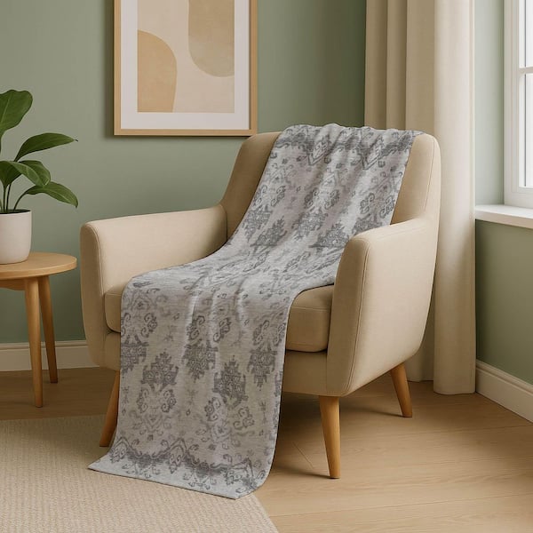 Premium Machine Washable ASB759 Graphite 50 in. x 70 in. Sherpa Throw Blanket