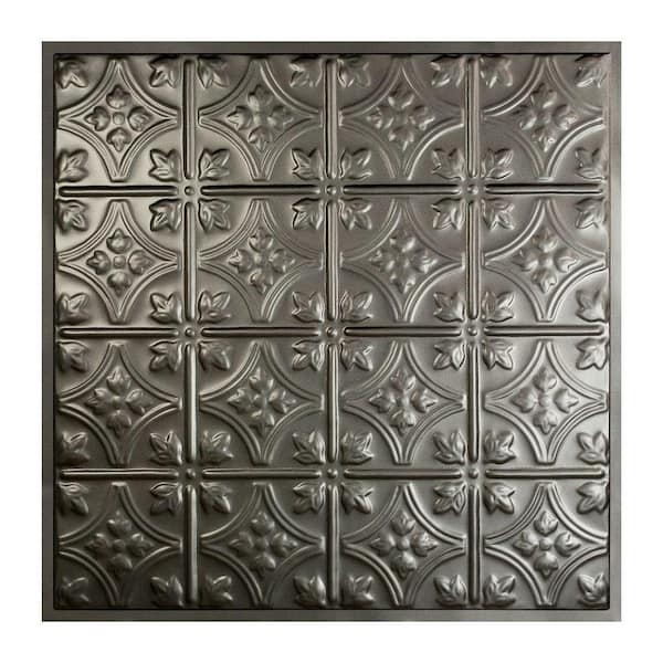 Great Lakes Tin Hamilton 2 ft. x 2 ft. Lay-in Tin Ceiling Tile in Argento