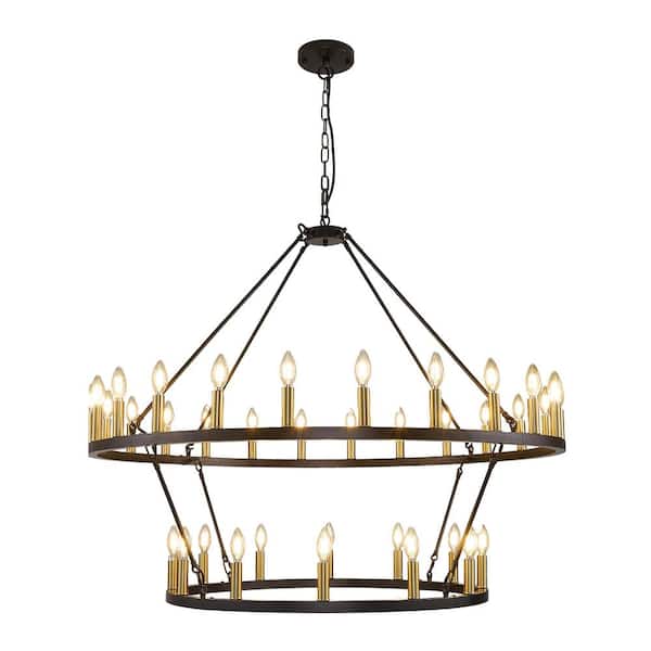 HeritageOrbital 87 in. Black Modern Chandelier Lighting 36 Lights with Adjustable Chain, Bulbs not included