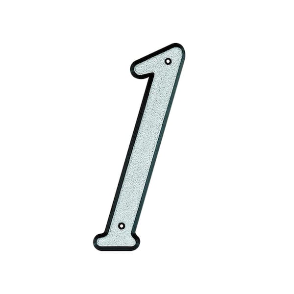 4 in. Plastic Reflective Nail-On House Number 1