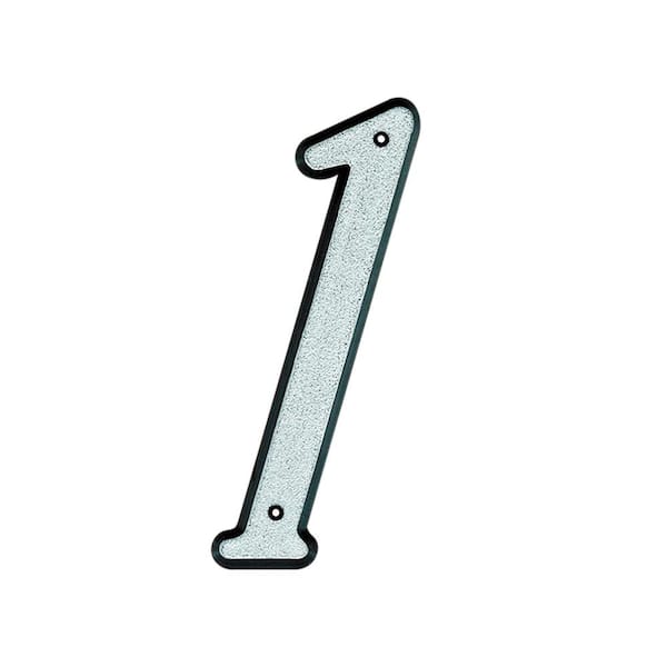 Everbilt 4 in. Plastic Reflective Nail-On House Number 1