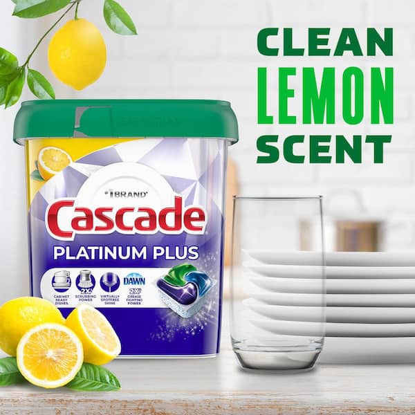 Platinum Plus Clean Lemon Scent Dishwasher Detergent Pods (28-Count)