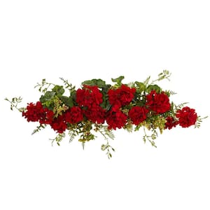 32 in. Artificial Geranium and Berry Swag