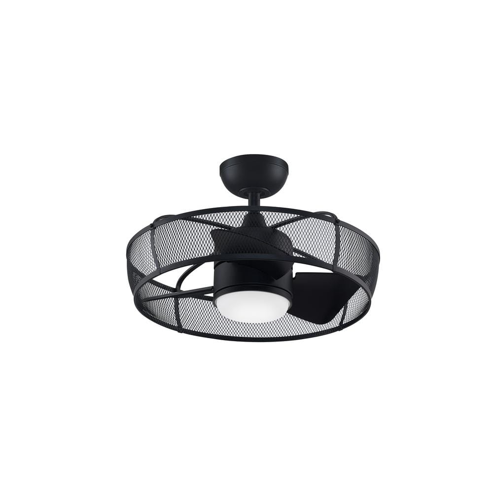 Sleek Black 20" Smart Chandelier Ceiling Fan with LED Light
