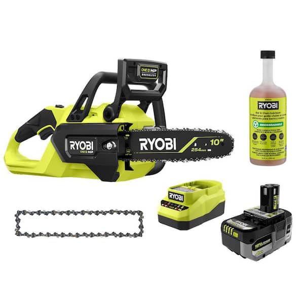 RYOBI チェンソー RYOBI ONE+ HP 18V Brushless 10 in. Battery Chainsaw with Extra