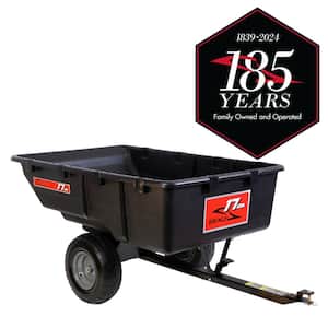 850 lb. 17 cu. ft. Tow-Behind Poly Utility Cart with Durable Compression Molded Bed for Lawn Tractors & Zero-Turn Mowers